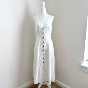 Amanda Uprichard White Button-Front Midi Dress